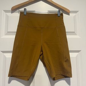 girlfriend collective High-Rise Bike Short - Dark Mustard - M
